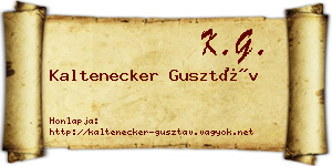 Kaltenecker Gusztáv névjegykártya